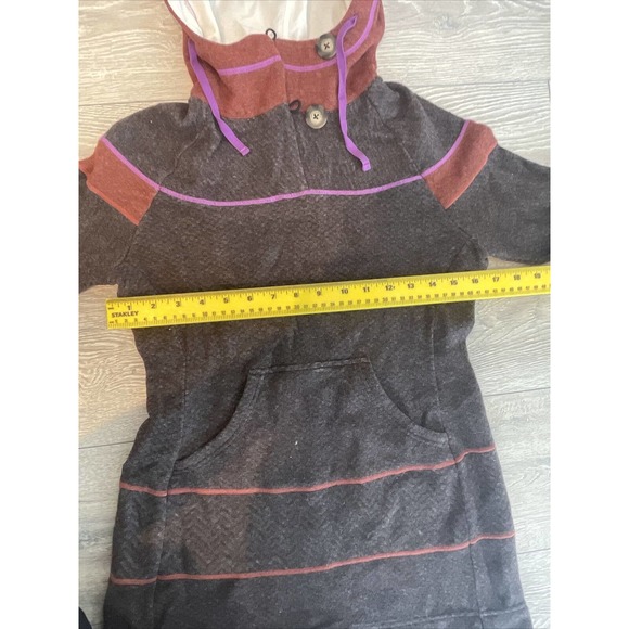 prAna Tunic Hoodie Jacket Pullover Brown Wool Blend Women's Size S - Picture 4 of 4